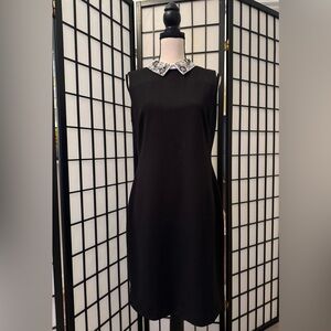 Ivanka Trump Black Dress with Embellished Collar